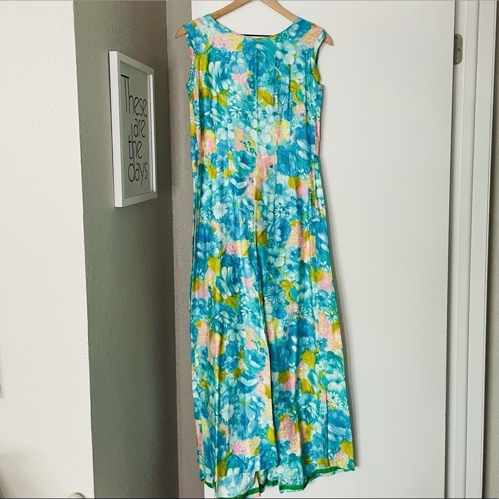 Vintage 60s/70s Handmade Fitted Maxi Dress with Scoop Back